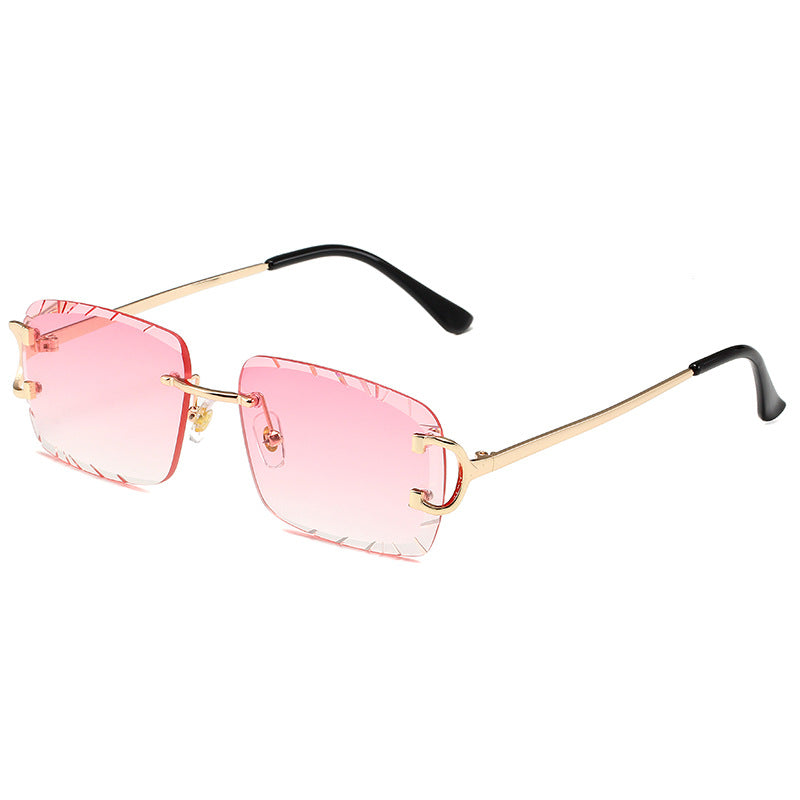 Square Rimless Metal Sunglasses