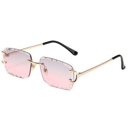 Square Rimless Metal Sunglasses
