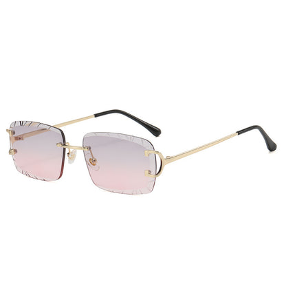 Square Rimless Polarized Sunglasses UV Protection
