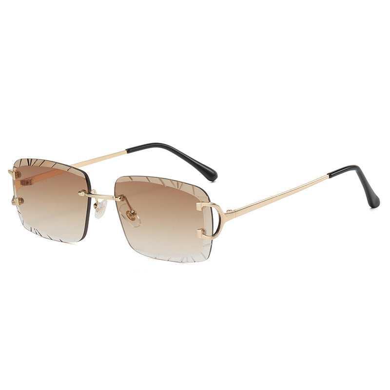Square Rimless Polarized Sunglasses UV Protection