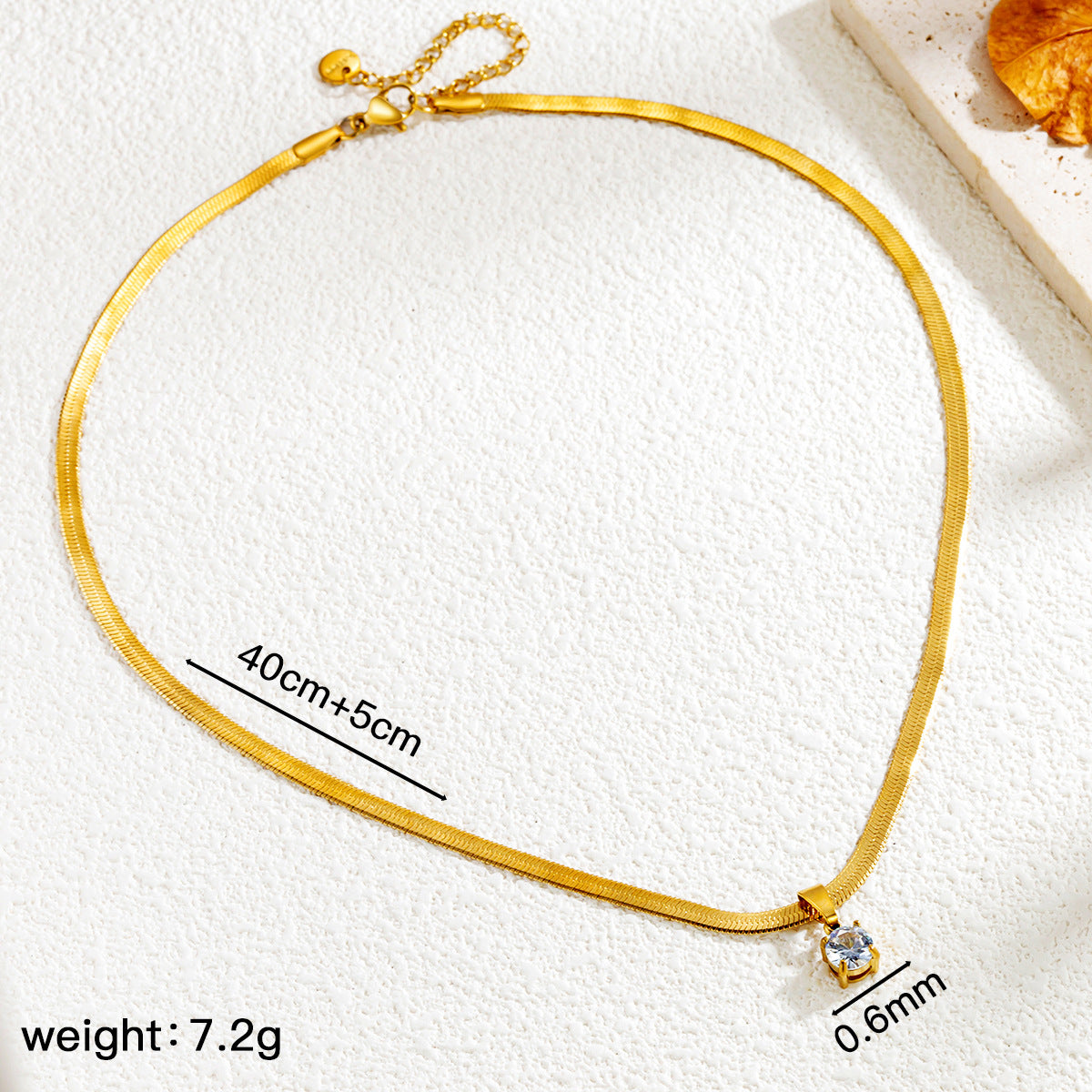 Square Round Zircon Necklace