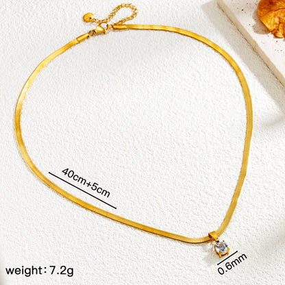 Square Round Zircon Necklace