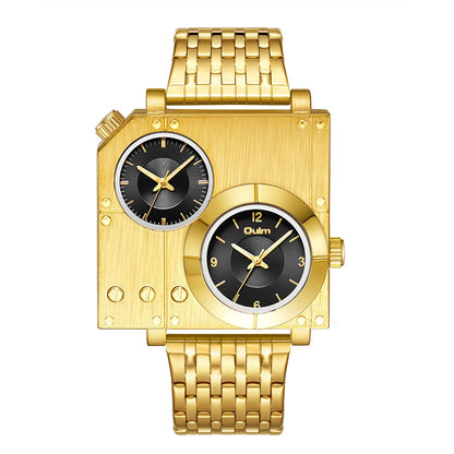 Square-shaped casual dual watches