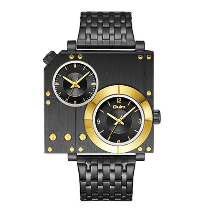 Square-shaped casual dual watches