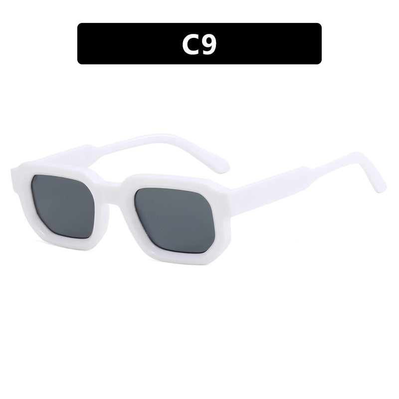 Square-shaped small frame sunglasses