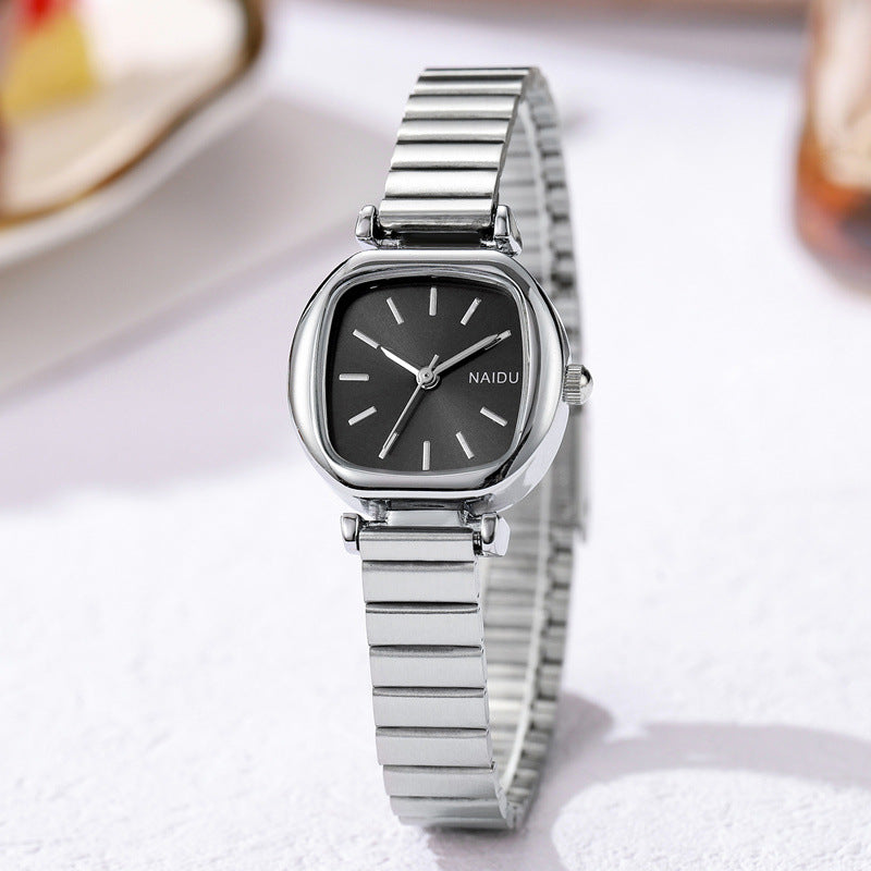 Square Small Plate Slub Band Women's Watch