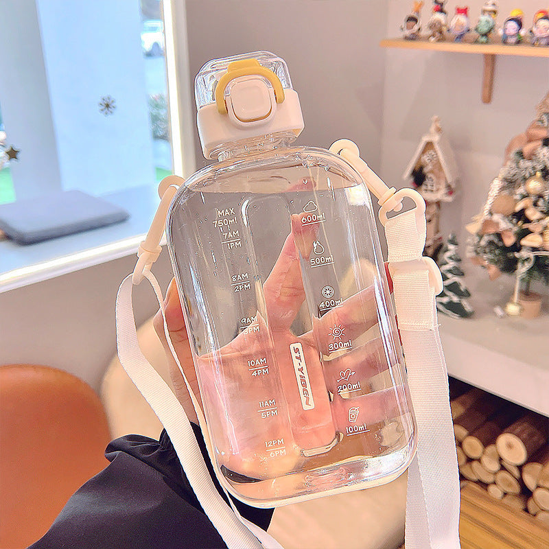 Square Sports Water Bottle with Strap