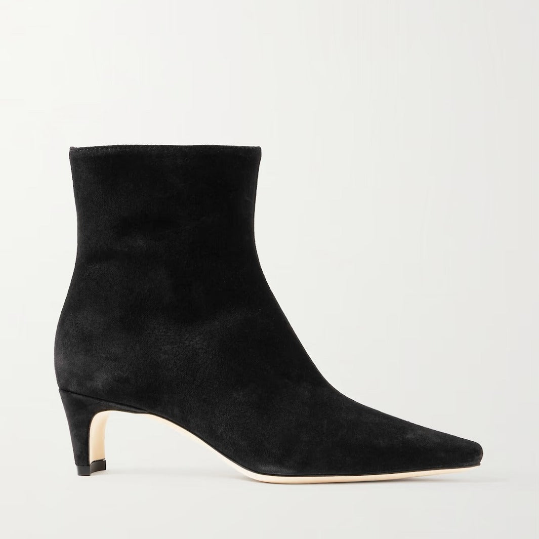 Square Toe Suede Ankle Boots