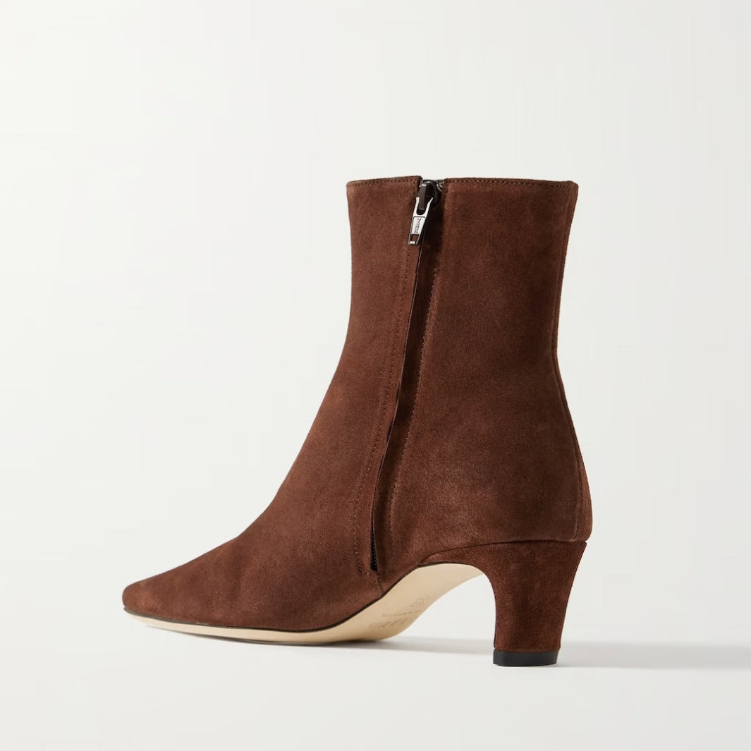 Square Toe Suede Ankle Boots