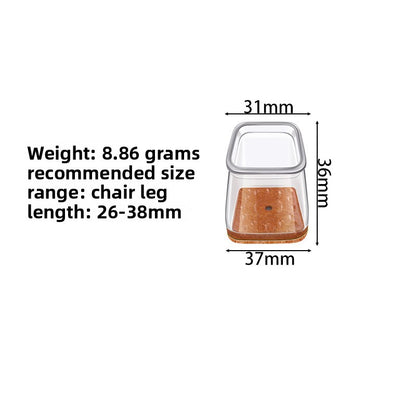 Square transparent table and chair foot pad