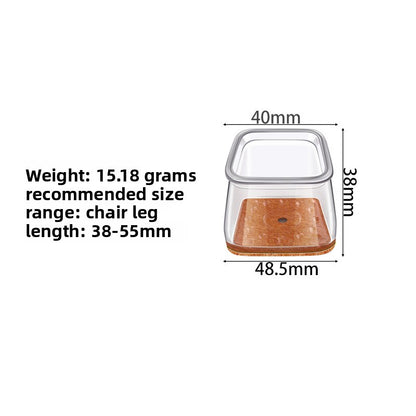 Square transparent table and chair foot pad