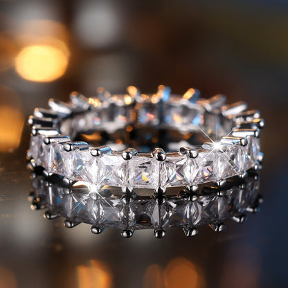 Square white diamond ring