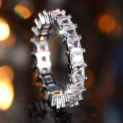 Square white diamond ring