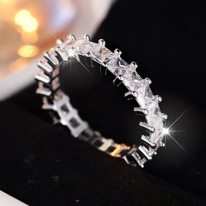 Square white diamond ring