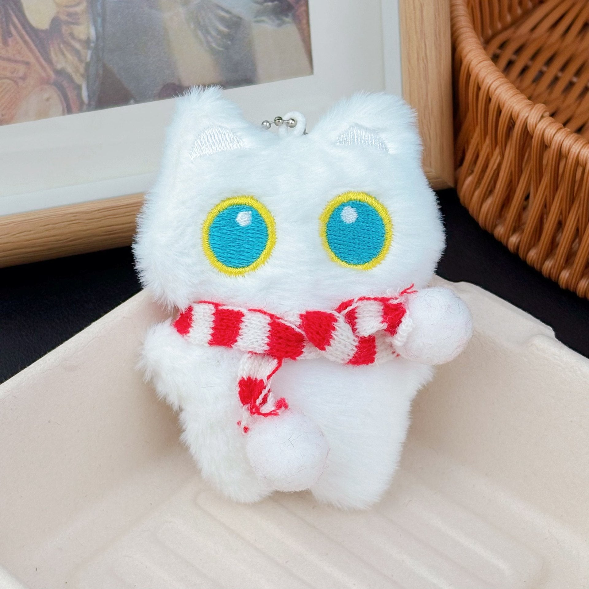 Squeaky Plush Cat Keychain Pendant