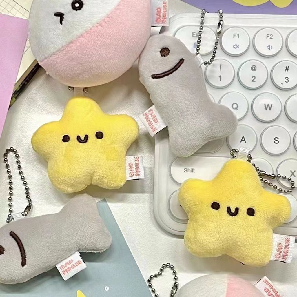 Squeaky Plush Star Keychain
