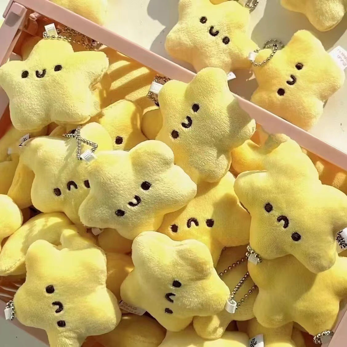 Squeaky Star Plush Keychain Pendant
