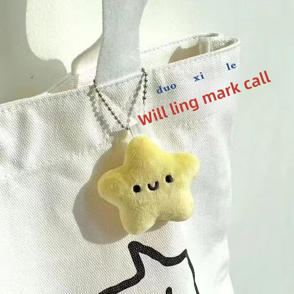 Squeaky Star Plush Keychain Pendant