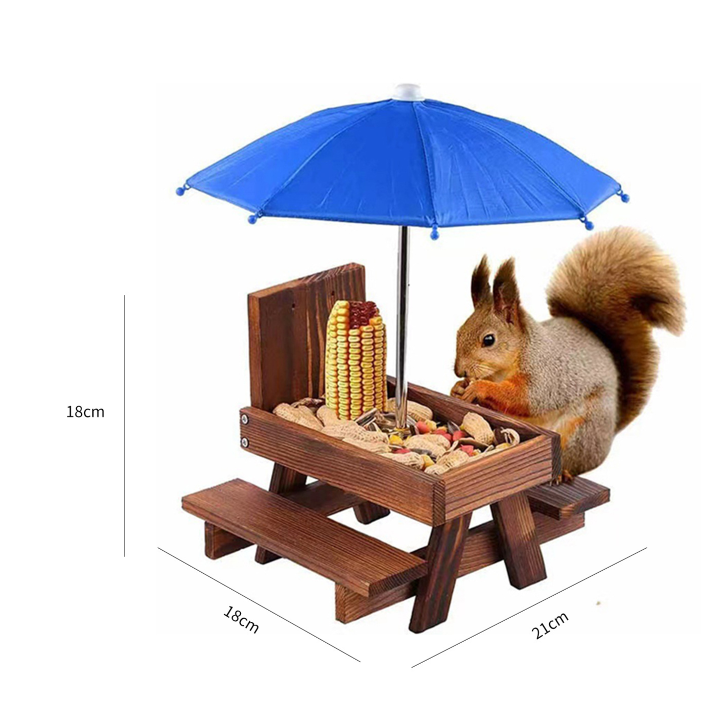 Squirrel Feeding Table Wood Pet Dining Stand