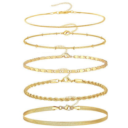 Stackable Gold Plated Chain Bracelet