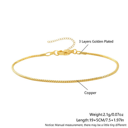 Stackable Gold Plated Chain Bracelet