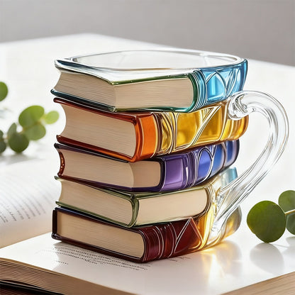 Stackable Painted Book-Shaped Resin Mug
