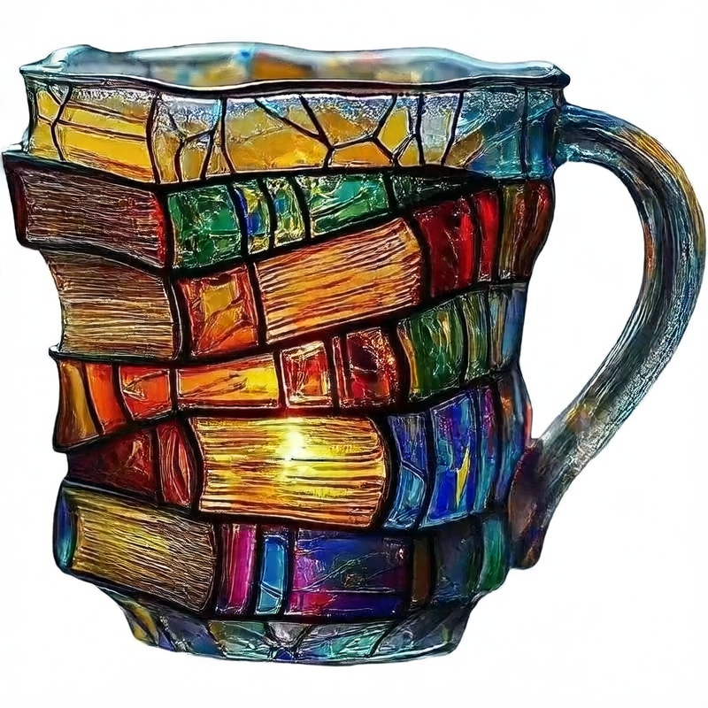 Stackable Painted Resin Book Cup
