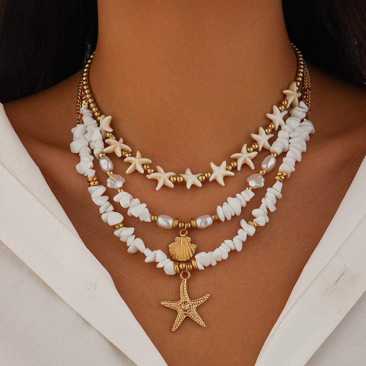 Stackable Soft Ceramic Beaded Necklace