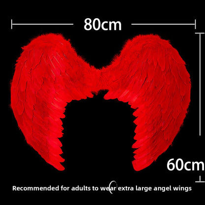 Stage performance with feather wings