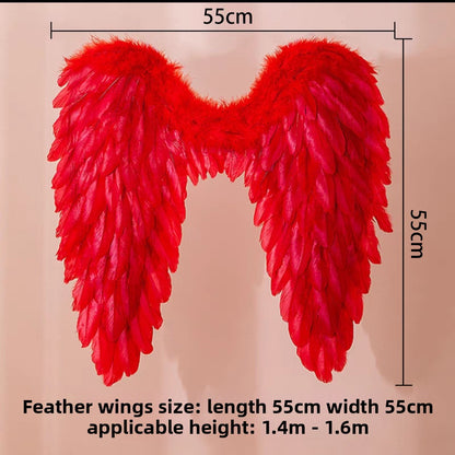 Stage performance with feather wings