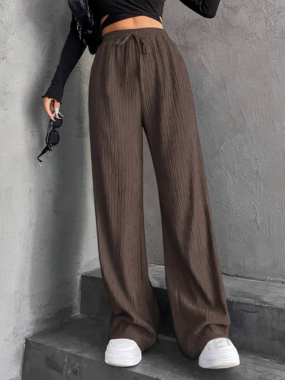 Staggy Waist Pinstripe Road Straight Leg Wide Leg Pants