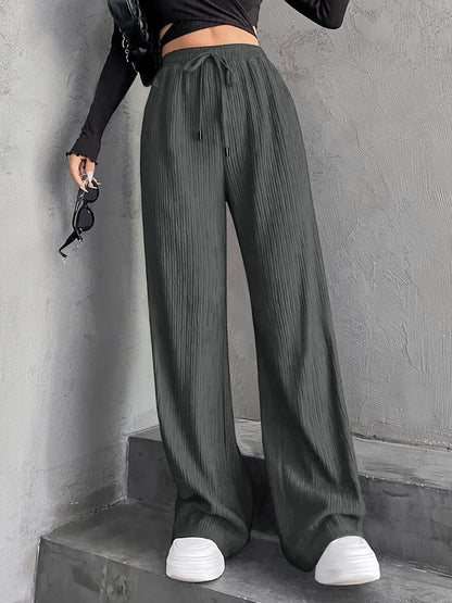 Staggy Waist Pinstripe Road Straight Leg Wide Leg Pants