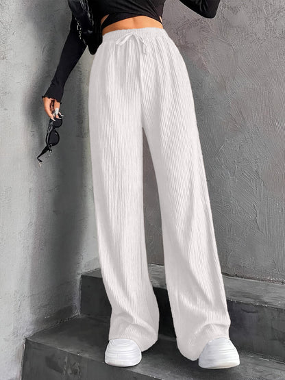 Staggy Waist Pinstripe Road Straight Leg Wide Leg Pants