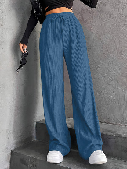 Staggy Waist Pinstripe Road Straight Leg Wide Leg Pants