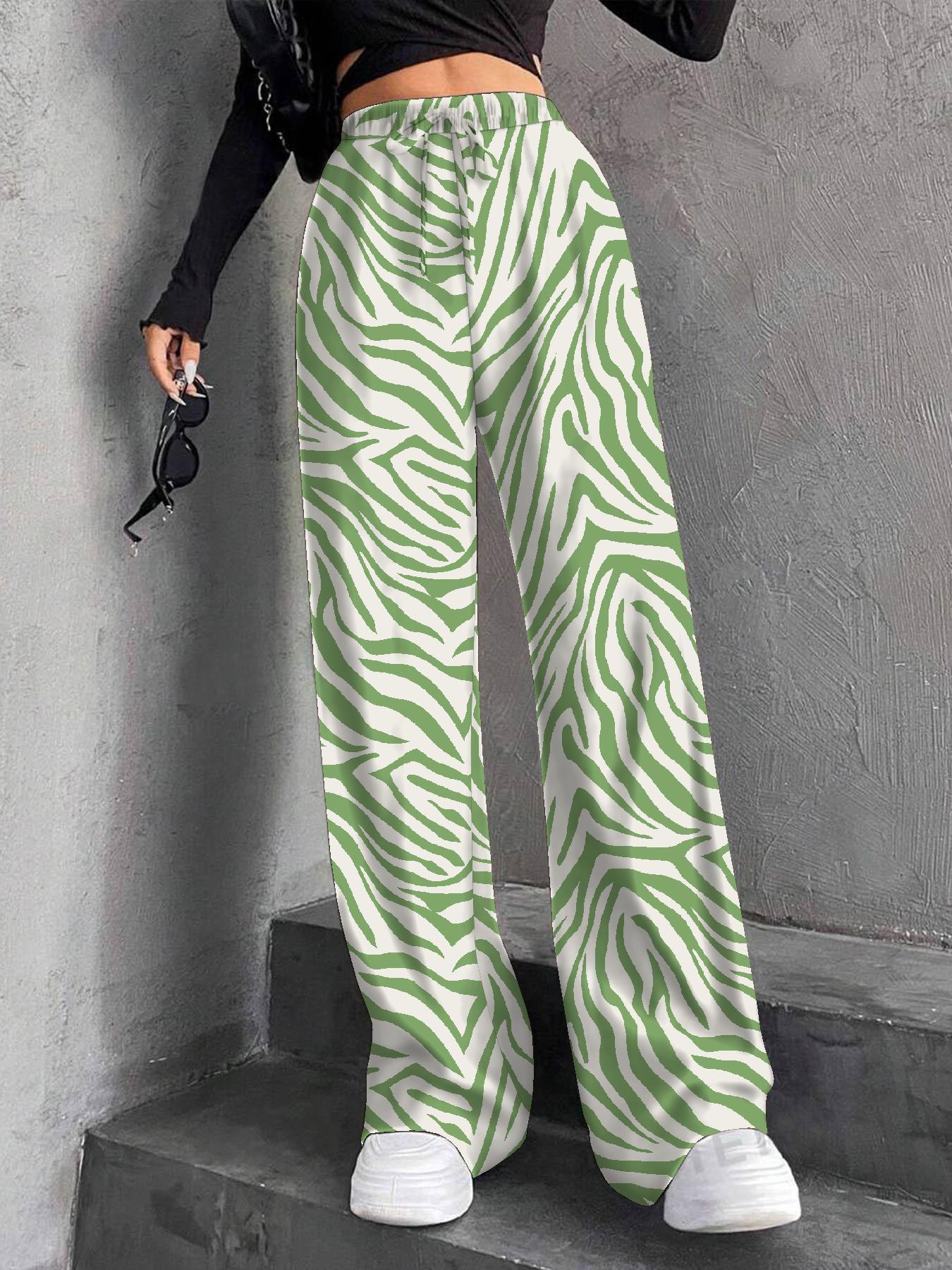 Staggy Waist Pinstripe Road Straight Leg Wide Leg Pants