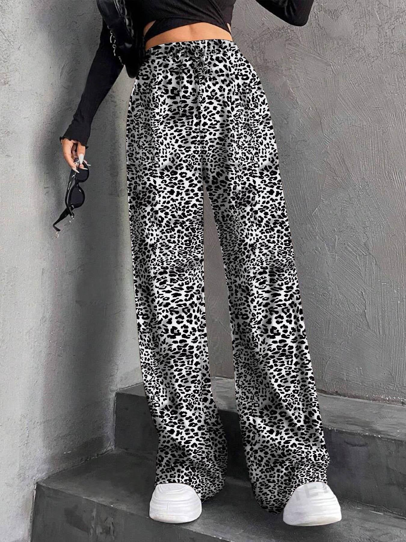 Staggy Waist Pinstripe Road Straight Leg Wide Leg Pants