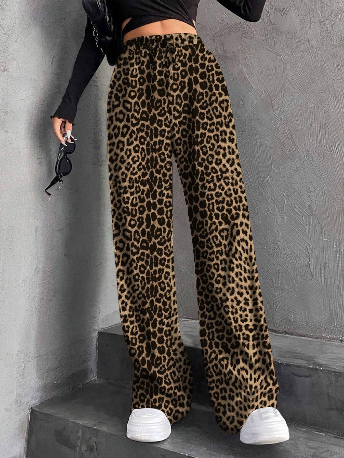 Staggy Waist Pinstripe Road Straight Leg Wide Leg Pants