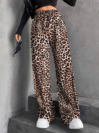 Staggy Waist Pinstripe Road Straight Leg Wide Leg Pants