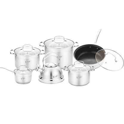 Stainless Steel 12-Piece Cookware Set