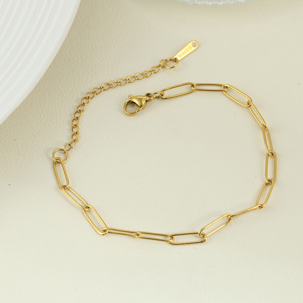 Stainless steel 18K gold-plated bracelet