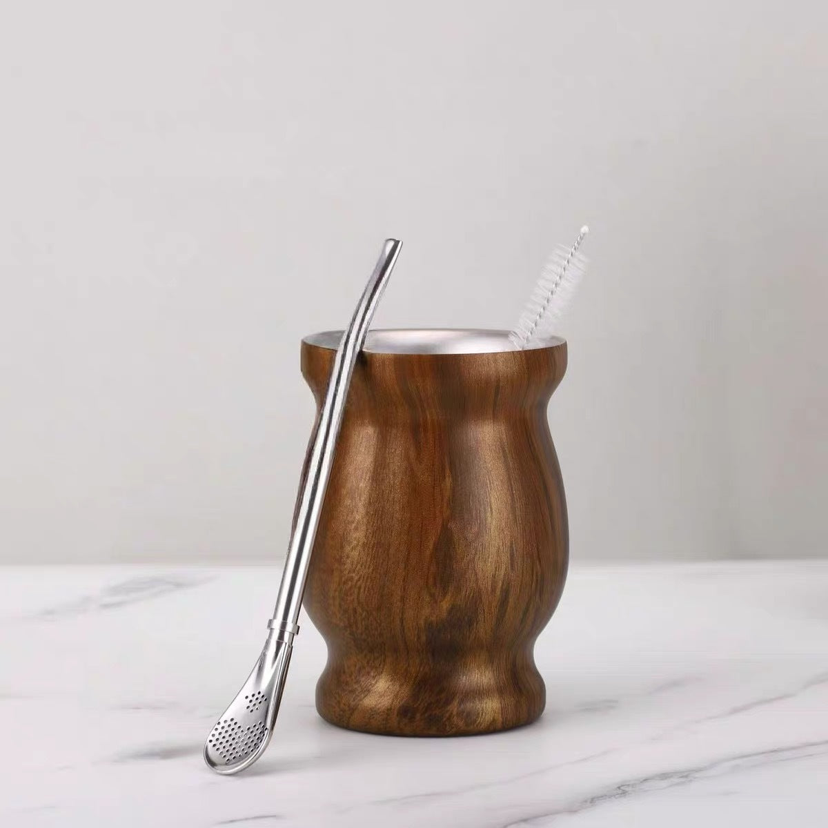 Stainless Steel 8oz Gourd-Shaped Mate Tea Cup