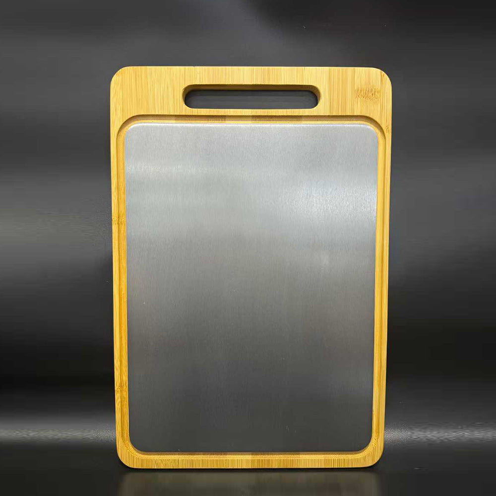 Stainless Steel and Bamboo Cutting Board