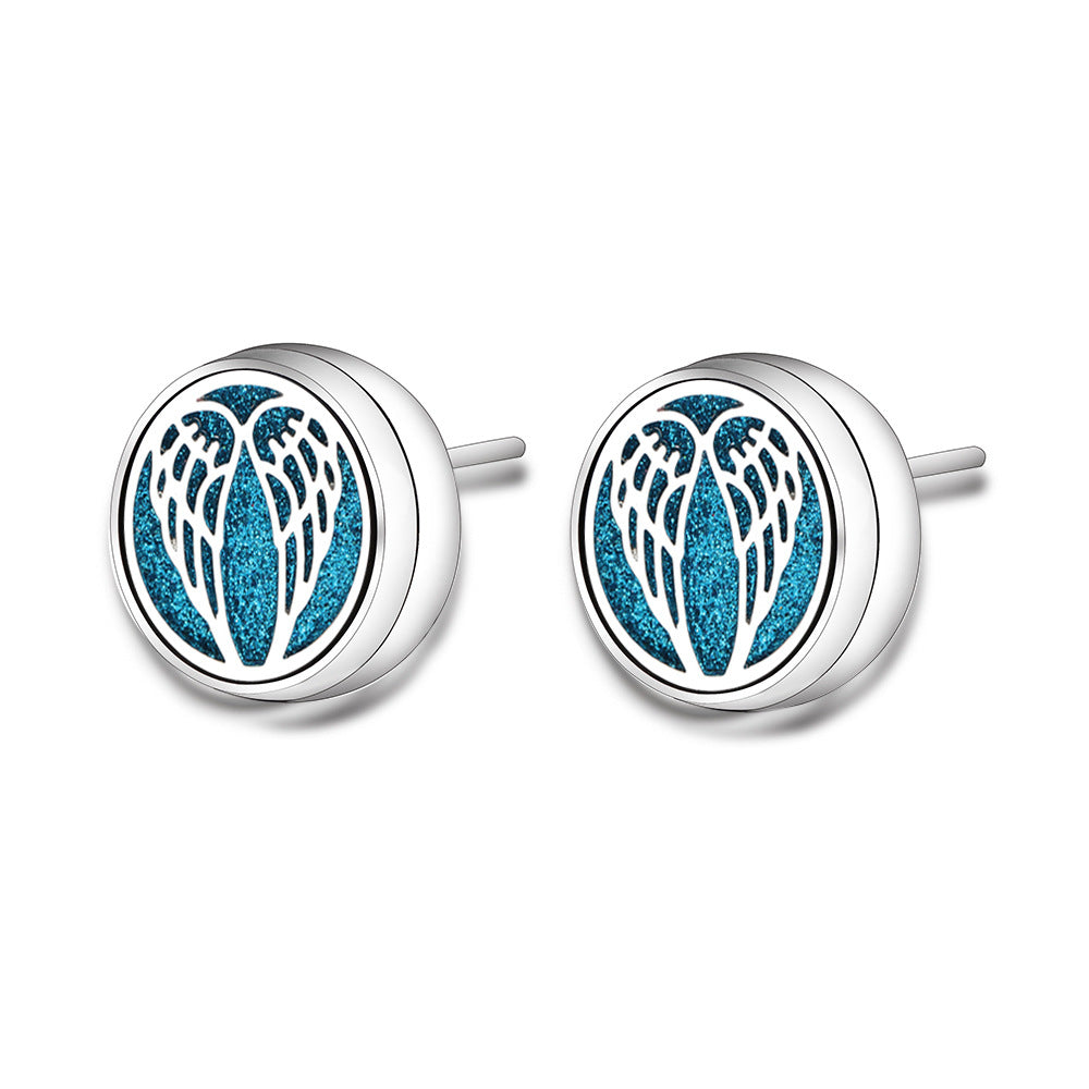 Stainless Steel Angel Wings Aromatherapy Earrings