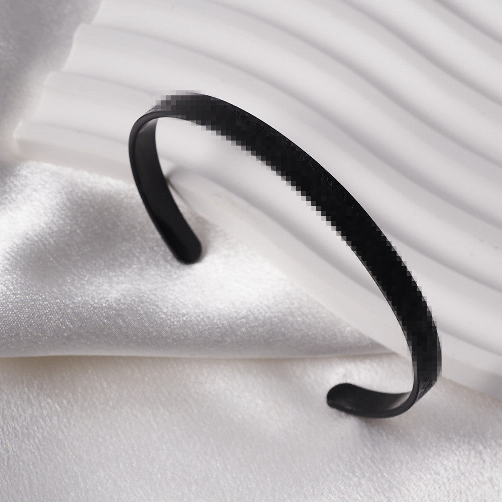 Stainless Steel Arabic Script Jewelry Set with C-Shaped Design