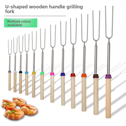 Stainless steel barbecue skewer