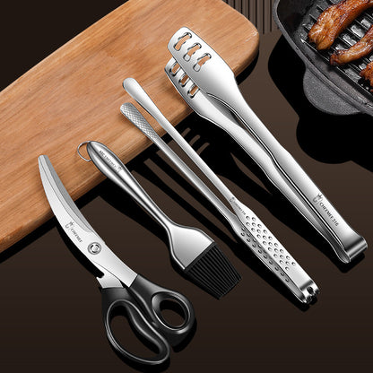 Stainless Steel Barbecue Tongs and Cooking Set