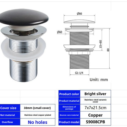 Stainless Steel Basin Pop-Up Drain with Overflow