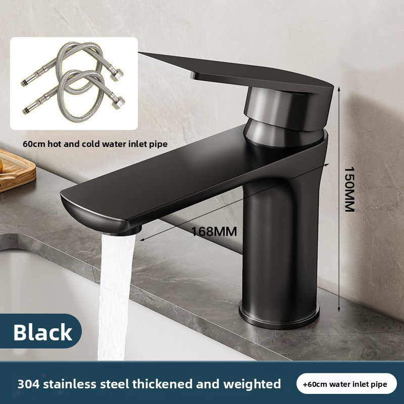 Stainless Steel Bathroom Basin Faucet with Ceramic Valve