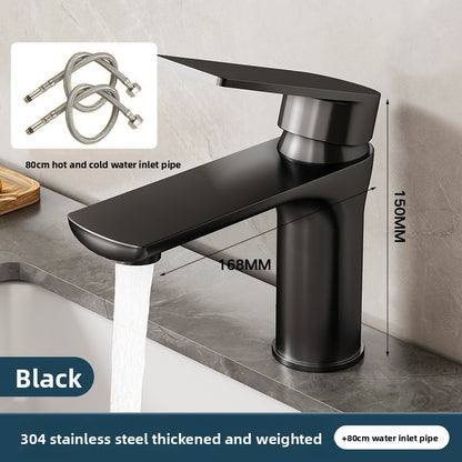 Stainless Steel Bathroom Basin Faucet with Ceramic Valve