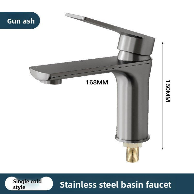Stainless Steel Bathroom Basin Faucet with Ceramic Valve
